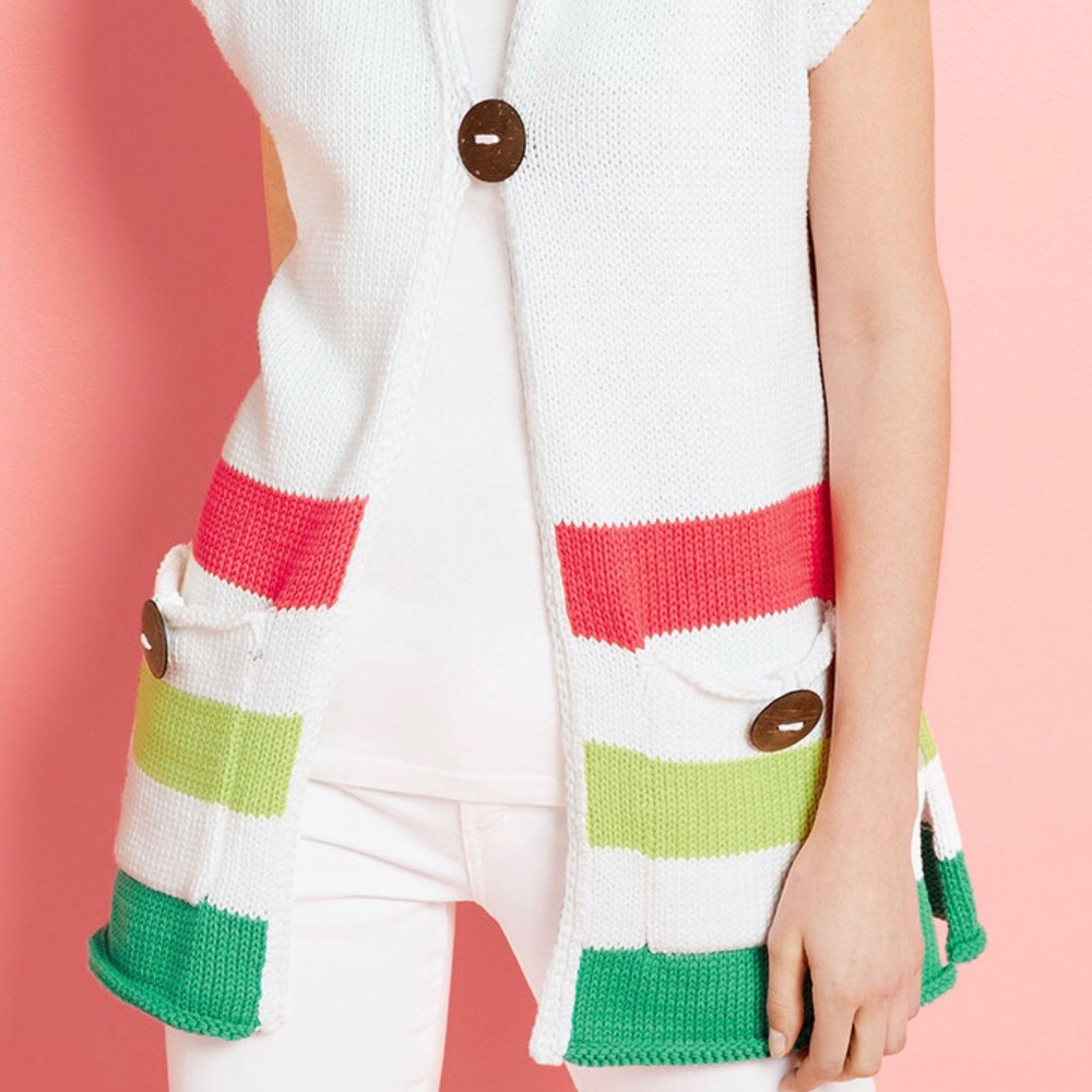 Neiman Marcus Pure Handknit Striped Sweater NWT